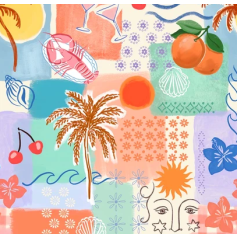 Satin Sleep Bonnet in Pacific Paradise 