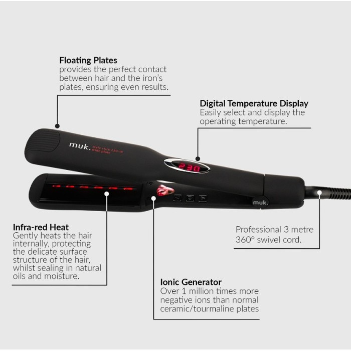 Muk 230-IR Wide Plate Hair Straightener