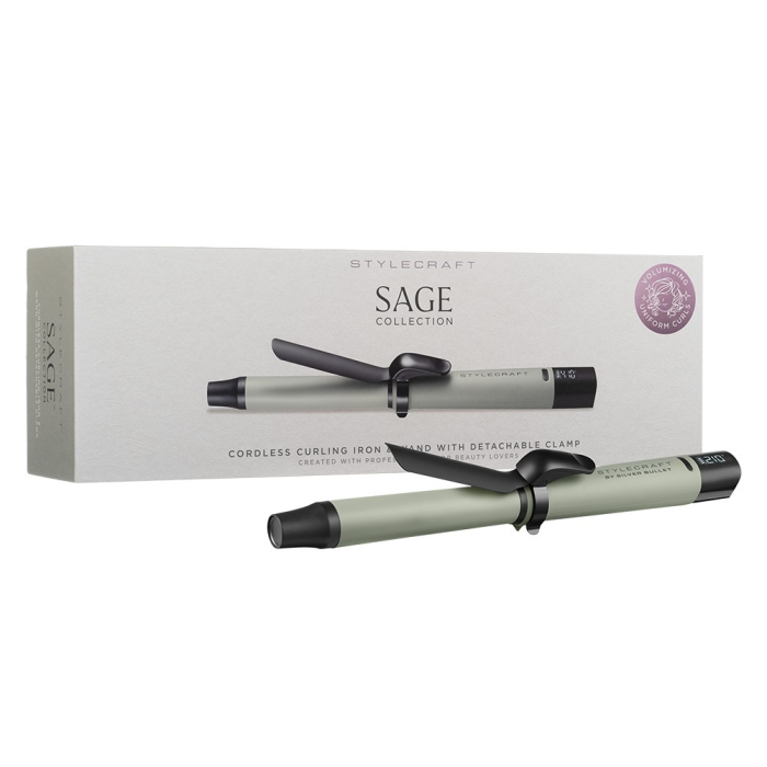 Silver Bullet StyleCraft Sage Cordless Curling Iron with Detachable Clamp