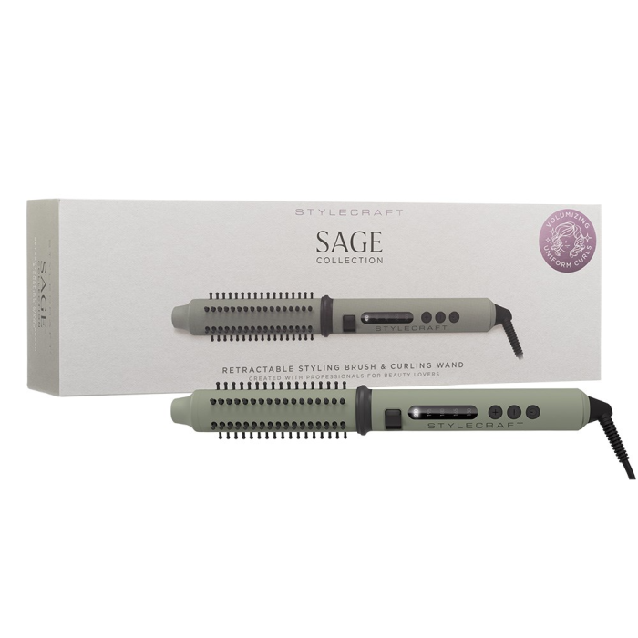 Silver Bullet StyleCraft Sage Retractable Hot Brush and Curling Iron