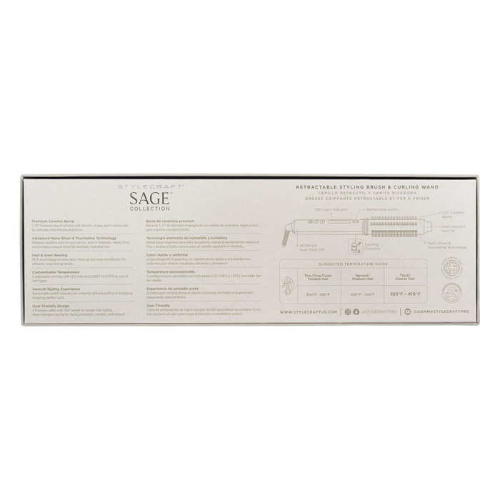 Silver Bullet StyleCraft Sage Retractable Hot Brush and Curling Iron