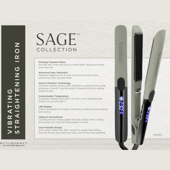 Silver Bullet StyleCraft by Silver Bullet Sage Vibrating Titanium Hair Straightener 1