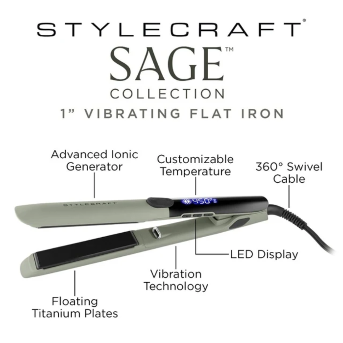 Silver Bullet StyleCraft by Silver Bullet Sage Vibrating Titanium Hair Straightener 1