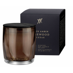 Black Amber, Rosewood & Cedar Scented Soy Candle 400g