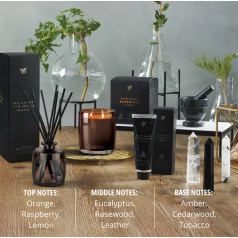 Black Amber, Rosewood & Cedar Scented Soy Candle 140g