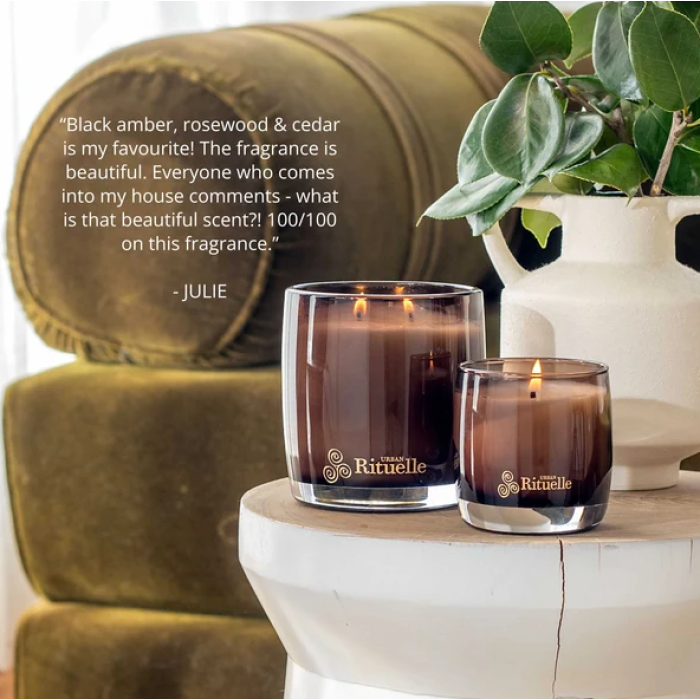 Urban Rituelle Black Amber, Rosewood & CedarScented Soy Candle