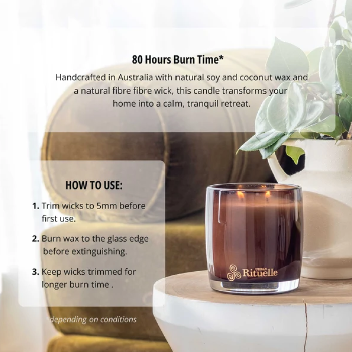 Urban Rituelle Black Amber, Rosewood & CedarScented Soy Candle