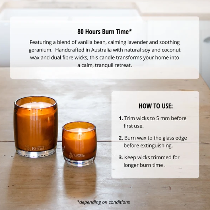 Urban Rituelle Vanilla, Lavender & GeraniumScented Soy Candle
