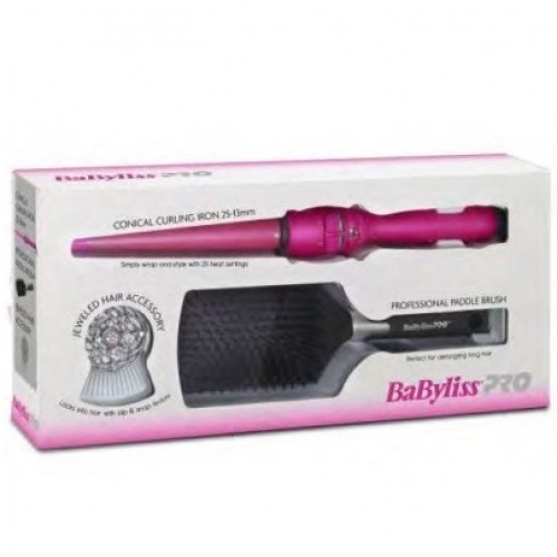 Babyliss Pro Pink Conical Pack with Brush