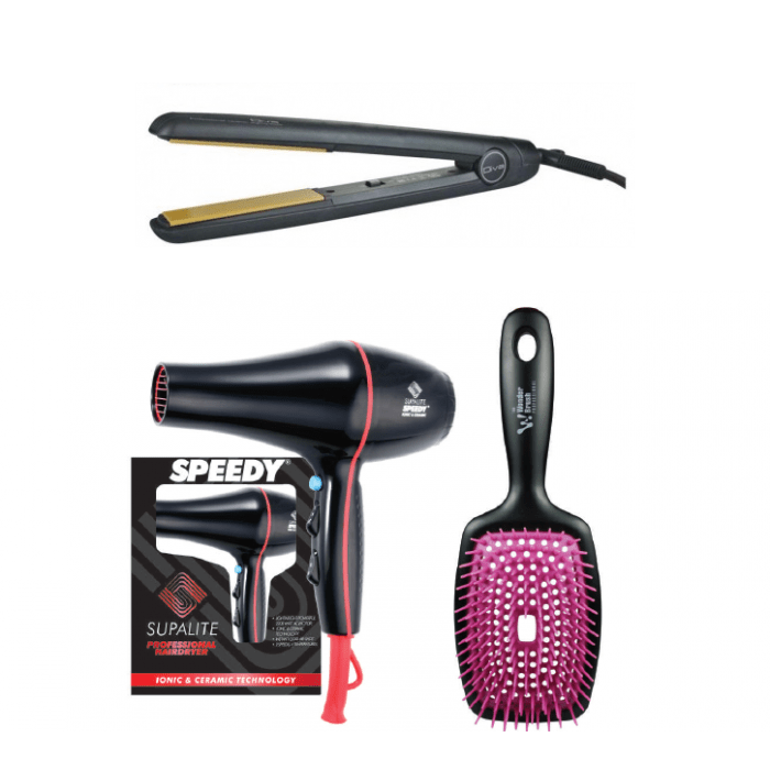 Diva Trio Pack - Straightener, Speedy Supalite Dryer & Wonder Brush