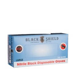 Black Shield Disposable Black Gloves Large