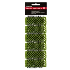 Genuine Swiss Hair Rollers 25mm (6pc) Green