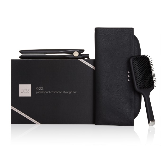 ghd Gold Hair Straightener Gift Set with Paddle Hair Brush & Bag