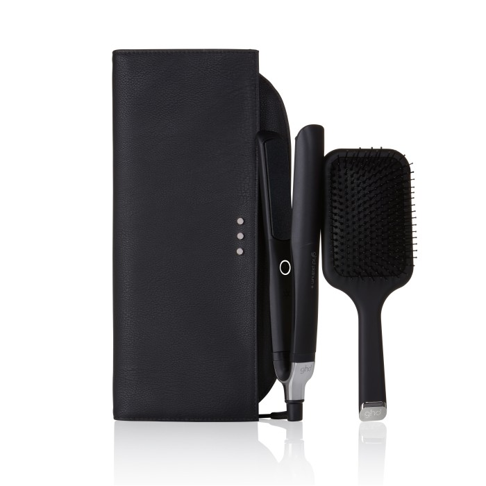 ghd Platinum+ Hair Straightener Gift Set with Paddle Hair Brush & Bag