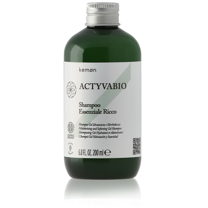 Kemon Actyvabio Shampoo Essenziale Ricco - Moisturising & Softening Gel Shampoo