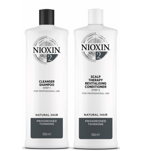 Nioxin System 2 Cleanser & Conditioner 1 Litre Duo