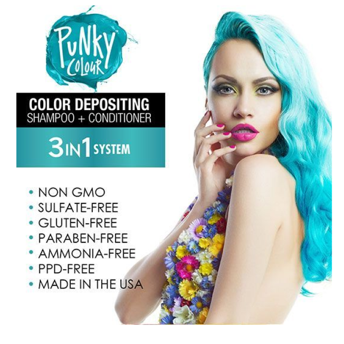 Punky Colour 3-in-1 Color-Depositing Shampoo + Conditioner - Tealistic