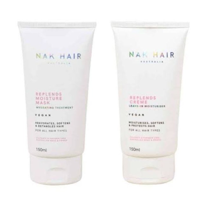 NAK Replends Creme Leave-in Moisturiser and Moisture Mask Hydrating Treatment Duo