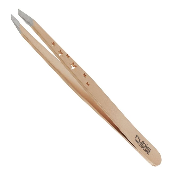Rubis Slant Tweezer Rose Gold With Stars