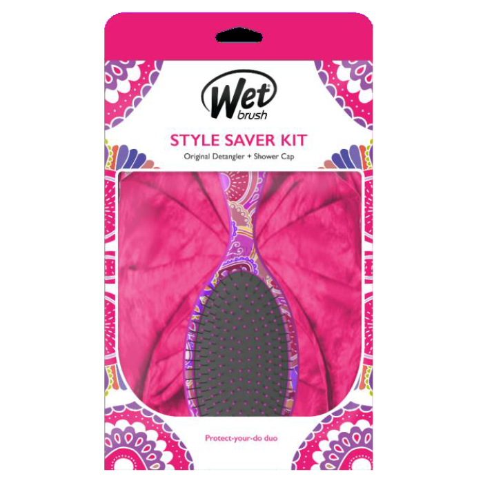 Wet Brush Pro Style Saver Kit - Dangling Brush and Shower Cap Combo