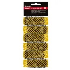 Genuine Swiss Hair Rollers 20mm (6pc) Yellow