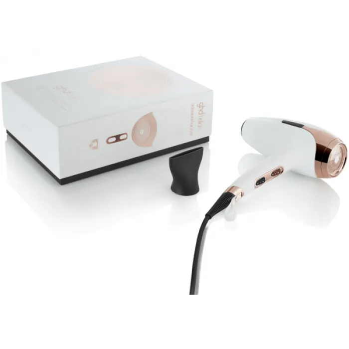 ghd helios hair dryer in white