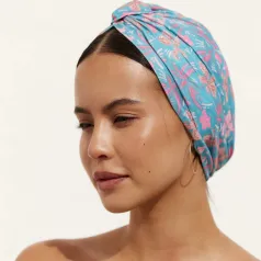 Amelie Shower Cap - Teal Hibiscus 