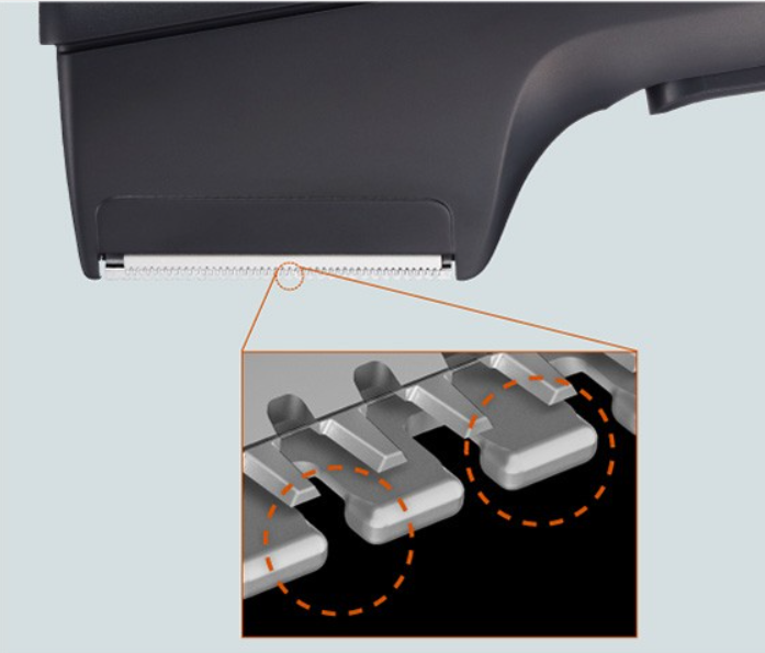 Gentle trimming with rounded blade edges